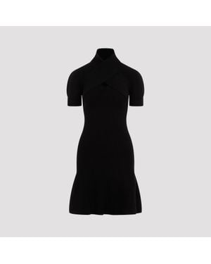Patou Scarf Draped Dress - Black