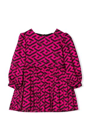 Versace Pleated Wool-Blend Mini Dress - Red