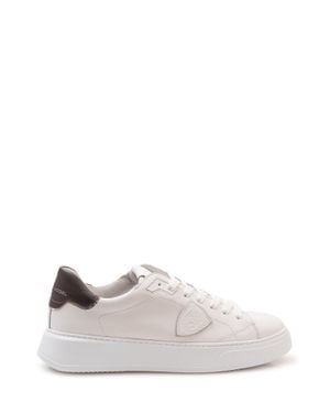Philippe Model Temple Low Sneaker With Elevated Thick Sole - White