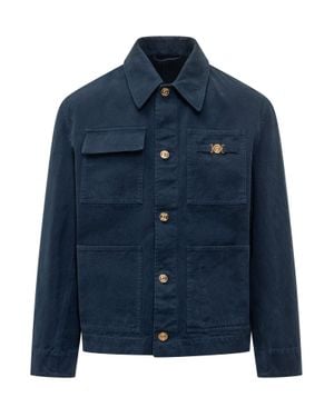 Versace Utility Jacket With Pocket - Blue