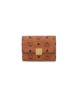 MCM Cowhide-Trim Wallet - White
