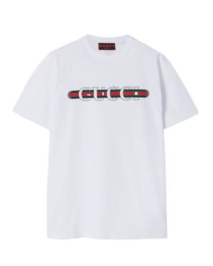 Gucci Mini Drop Shoulder Short Sleeve T-Shirt - White