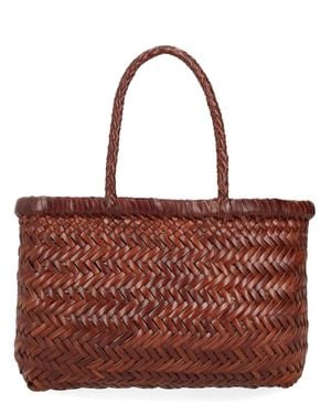 Dragon Diffusion Mini Flat Gora Woven Leather Bag - Red