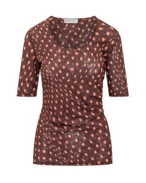 Stella McCartney Stylish Mini Top With Unique Print And Draped Detail - Red