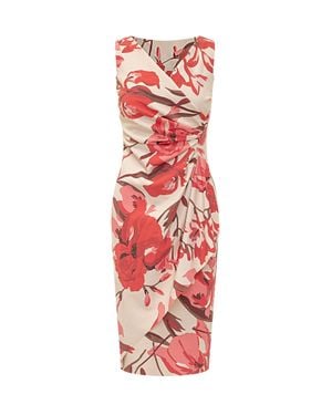 Chiara Boni Mini Floral Print Suit With Elegant Draping - Red