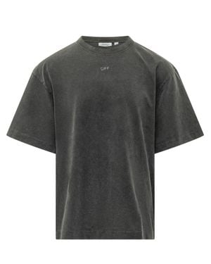 Off-White c/o Virgil Abloh Swimming Face Graphic T-Shirt - Gray