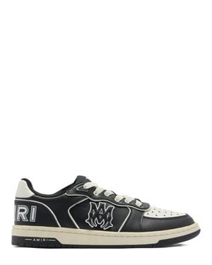 Amiri Mini Leather Logo Detail Vintage Effect Sneaker - Black