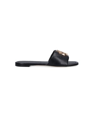 Tory Burch Leather Logo Sandals For - Black