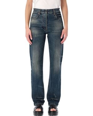 Prada Straight-Leg Washed Denim Jeans - Blue