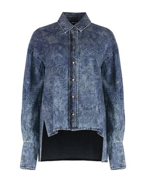 Just Cavalli Deep Denim Shirt Cotton - Blue