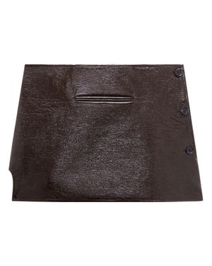 Courreges Mini Skirt With Slit Detail - Brown