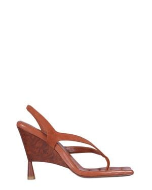 Gia Borghini Sculpted Wedge Sandal - Brown