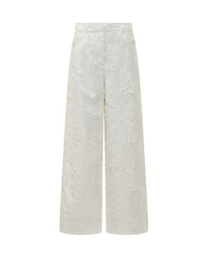MSGM Regular Flat Front Pants - White