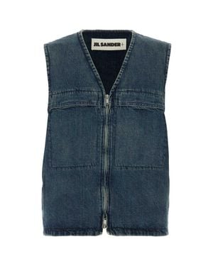 Jil Sander Relaxed Vest Jacket - Blue
