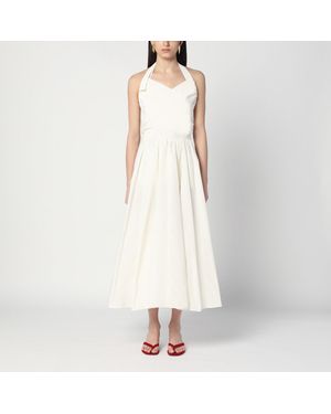 Patou Ivory Dress With A Bow On The Back - White