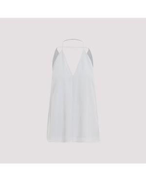 TOTEME Double-Halter Silk Top - White