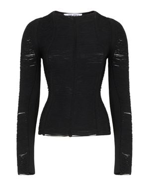 The Attico Fringe-Detail Long Sleeve Top - Black