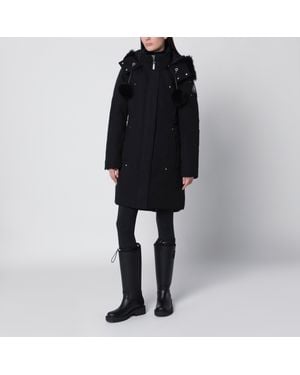 Moose Knuckles Stirling Original Mini Cotton-Blend Parka With Removable Hood And Fur Insert - Black