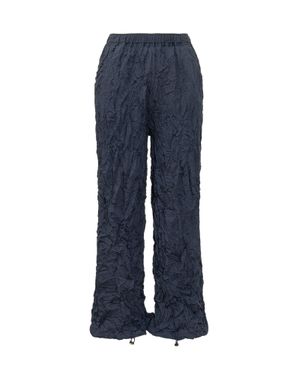GONGDID DESIGN Casual Pants With Adjustable Hem - Blue