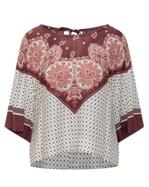 Pinko Mini Twill Shirt With Unique Fabric Art - Pink