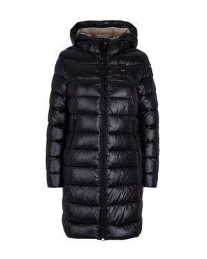 Blauer Long Hooded Puffer Coat - Black