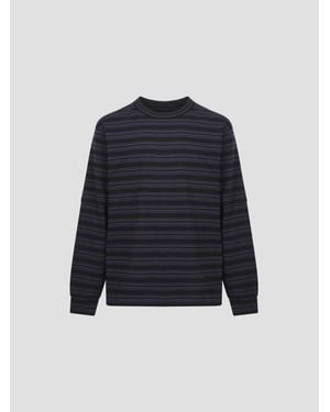 Sacai Horizontal Stripe Long Sleeve T-Shirt - Blue