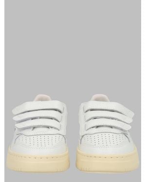 Autry Kids Stripes Low Leather Sneakers - Metallic