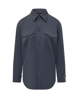 KENZO Overshirt With Pocket Detail And Buttons - Blue