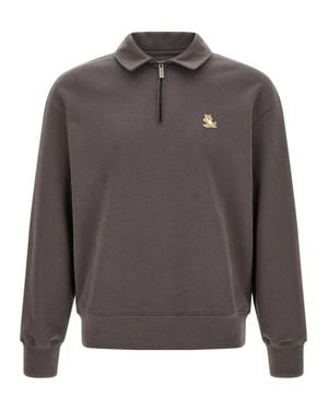 Maison Kitsuné Chillax Fox Polo Sweatshirt - Gray