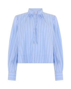 Veronica Beard Striped Crop Top - Blue