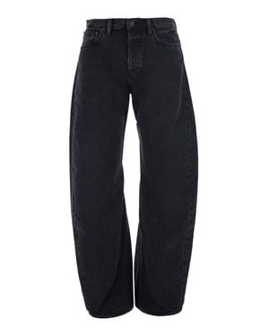 Agolde Spiral Logo Patch Back Straight-Hem Jeans For - Blue
