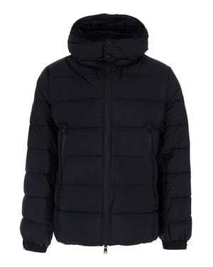 Tatras Borbore Down Jacket With Removable Hood, Logo Sleeve Patch & Tech Fabric - Blue