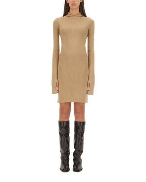 Fendi Wool And Silk Dress - Natural