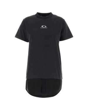 Balenciaga Slate Cotton T-Shirt Dress - Black