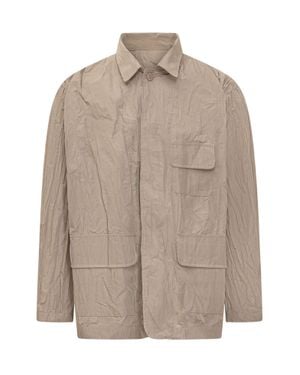 GONGDID DESIGN Stylish Jacket With Neck And Pocket Details - Brown