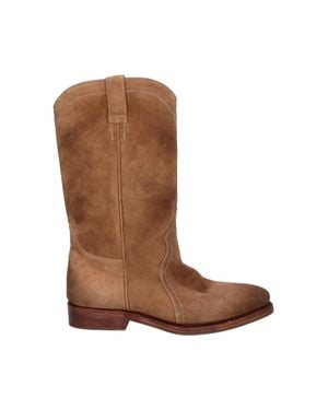 Jil Sander Suede Western Knee-High Boots - Brown
