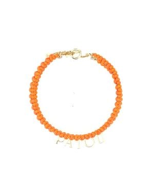 Patou Glass And Brass Bead Necklace - Orange
