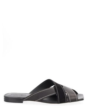 Tod's Solid Cross-Strap Flats - Black