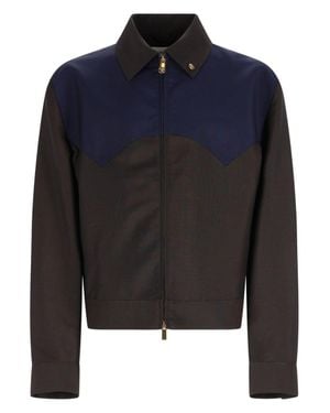 Versace Jacket Wool-Mohair Zip - Blue
