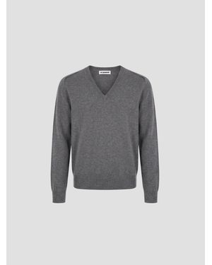 Jil Sander 100% Cashmere Sweater With Open Armhole - Gray
