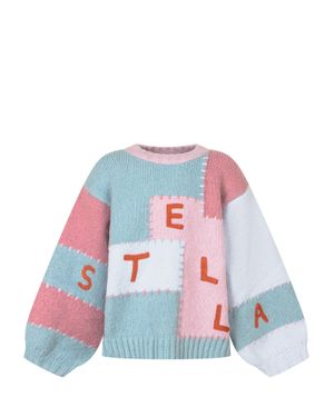 Stella McCartney Kids' Pullover Patchwork Knit Sweater - White