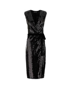 Alberta Ferretti Embellished Crepe Dress For - Black