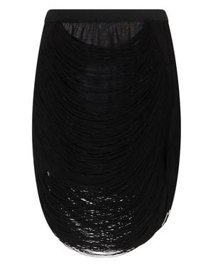 The Attico Fringed Mini Skirt - Black