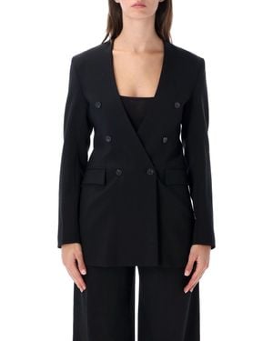 Loulou de Saison Tailored Double-Breasted Blazer - Black
