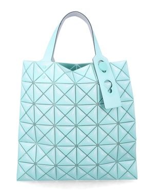 Issey Miyake Mini Geometric Tote Handbag With Sculptural Triangular Panels And Oversized Handles - Blue