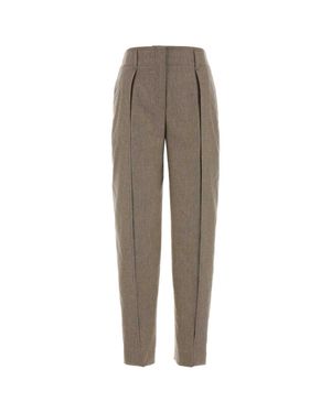 PT Torino Cappuccino Stretch Wool-Blend Pants - Natural