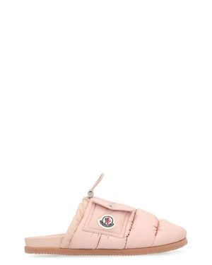 Moncler Mon Pocket Padded Leather Mules - Pink