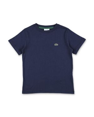 Lacoste Boys Cotton T-Shirt With Logo Embroidery - Blue
