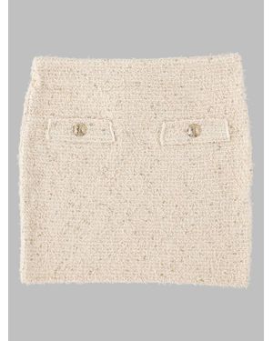 Balmain Designer Midi Skirt - Natural