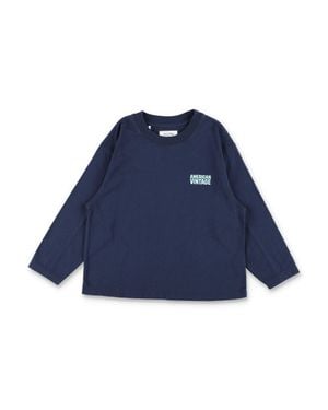 American Vintage Boy's Long Sleeve Graphic T-Shirt - Blue
